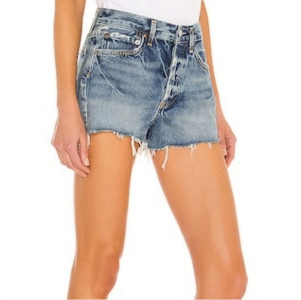 Agolde Parker Denim Jeans Shorts Swapmeet Dark - Picture 9 of 11